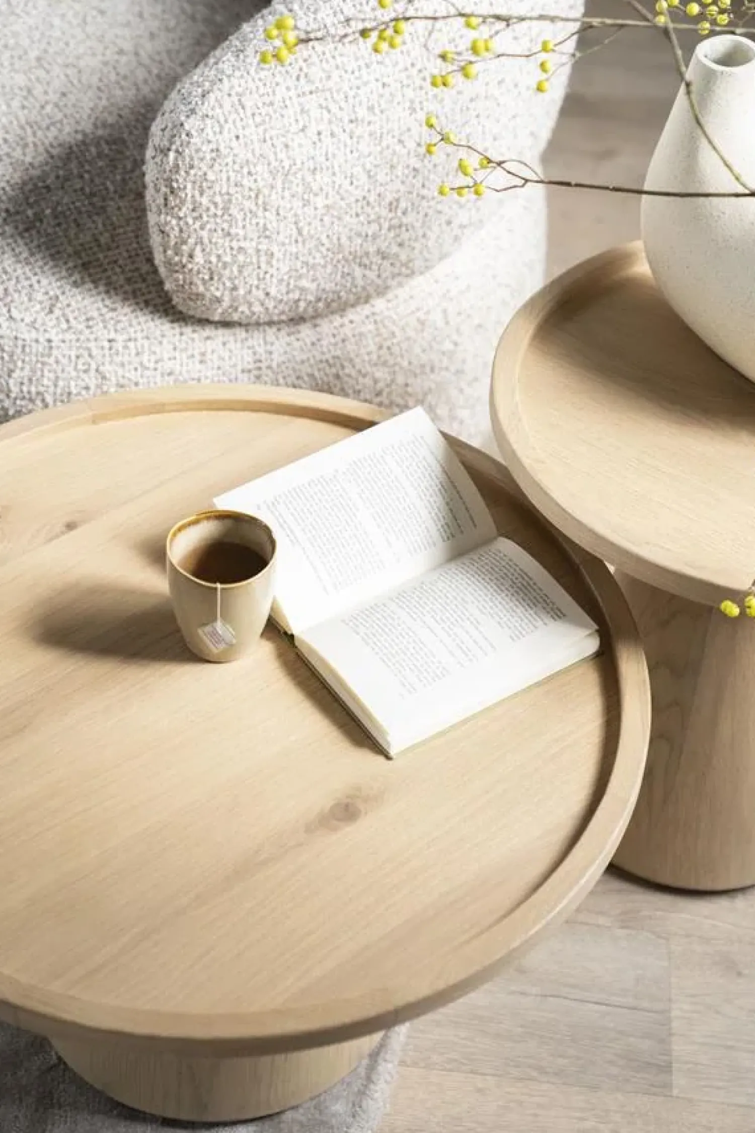 Eleonora Bijzettafels|Leia Bijzettafel naturel 46 cm