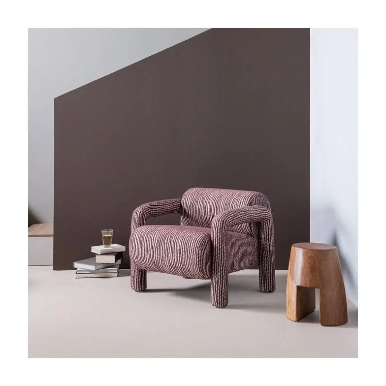 WOOOD Fauteuils|Lenny Fauteuil Dessin Bordeauxrood