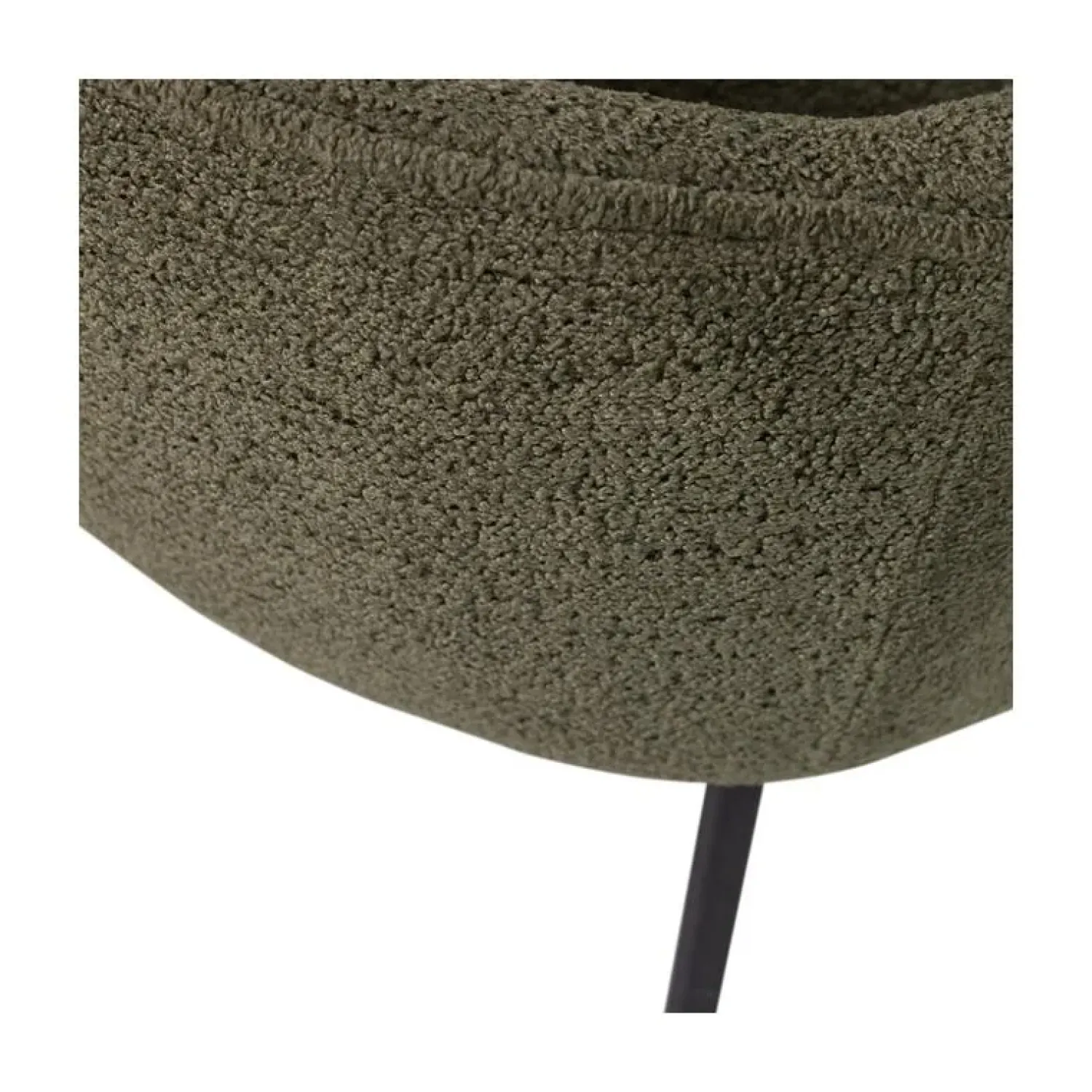 WOOOD Eetkamerstoelen|Leon Eetkamerstoel bouclé groen