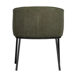WOOOD Eetkamerstoelen|Leon Eetkamerstoel bouclé groen