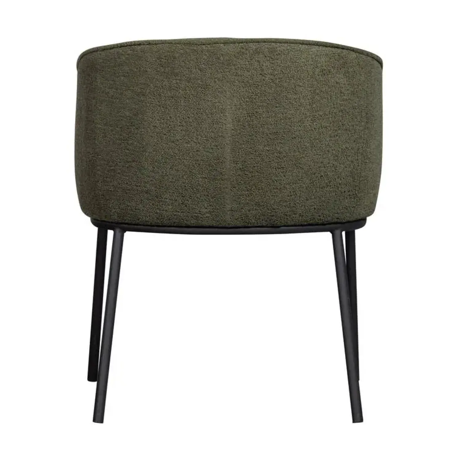WOOOD Eetkamerstoelen|Leon Eetkamerstoel bouclé groen