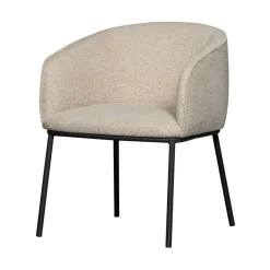 WOOOD Eetkamerstoelen|Leon Eetkamerstoel bouclé naturel melange