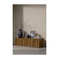 WOOOD Industriele Kasten|Tv Meubels|Level Tv meubel metaal honinggeel 160cm