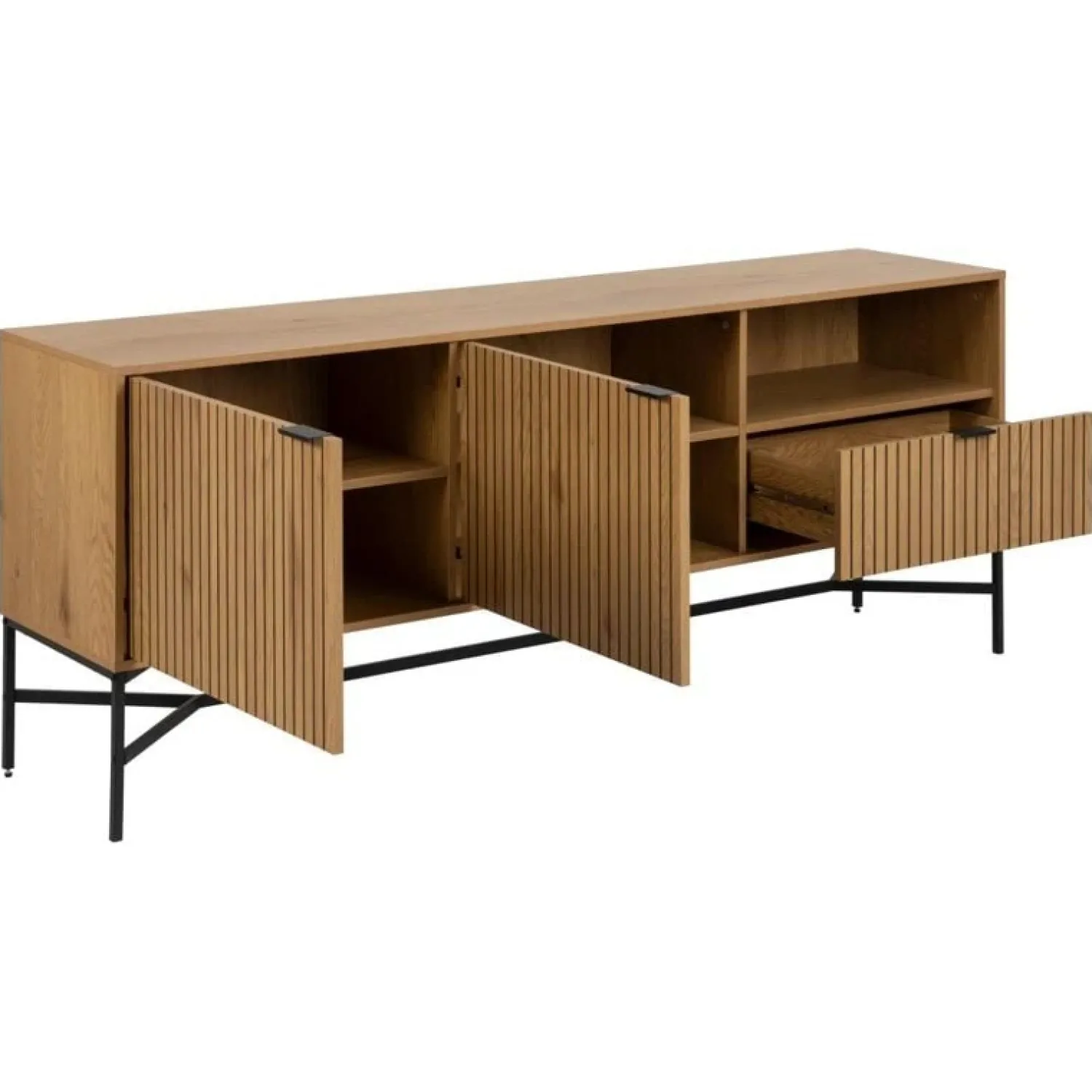 Nordhavn Dressoirs|Industriele Kasten|Lexora Dressoir Eiken lichtbruin 180cm