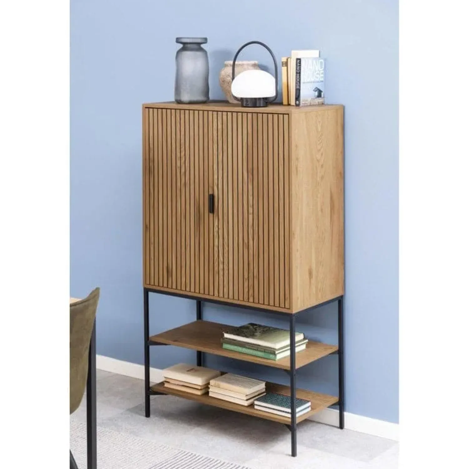 Nordhavn Wandkasten|Industriele Kasten|Lexora Wandkast Eiken lichtbruin 80cm