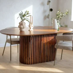 Vane Living Eettafels|Linea Eettafel bruin Deens Ovaal 200cm