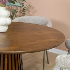 Vane Living Eettafels|Linea Eettafel rond Bruin 130cm