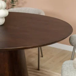 Vane Living Eettafels|Lin Eettafel rond Espresso 130cm