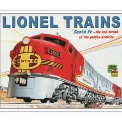 Cavetown Metalen Borden|Lionel trains Santa Fe - metalen bord
