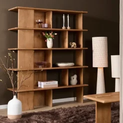 Furndea Wandkasten|Vakkenkasten|Liora Wandkast naturel Mangohout 150 cm