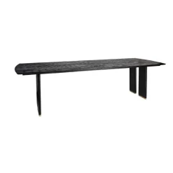 PTMD Eettafels|Lior Eettafel Zwart Goudpoot 200cm