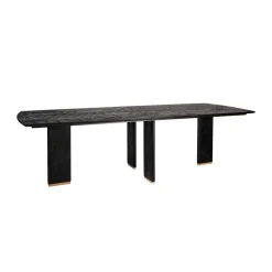 PTMD Eettafels|Lior Eettafel Zwart Goudpoot 240cm