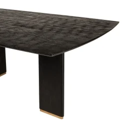 PTMD Eettafels|Lior Eettafel Zwart Goudpoot 240cm