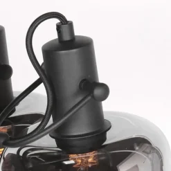 Steinmex Wandlampen|Lior 2-lichts Wandlamp Zwart Smoke Glas