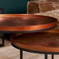 Furndea Salontafels|Litan salontafel rond roest set van 3
