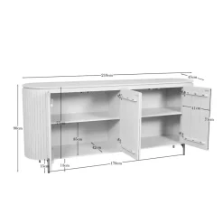 Furndea Dressoirs|Industriele Kasten|Livia Dressoir Zand 210cm