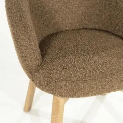Eleonora Eetkamerstoelen|Livia Eetkamerstoel Bruin stof