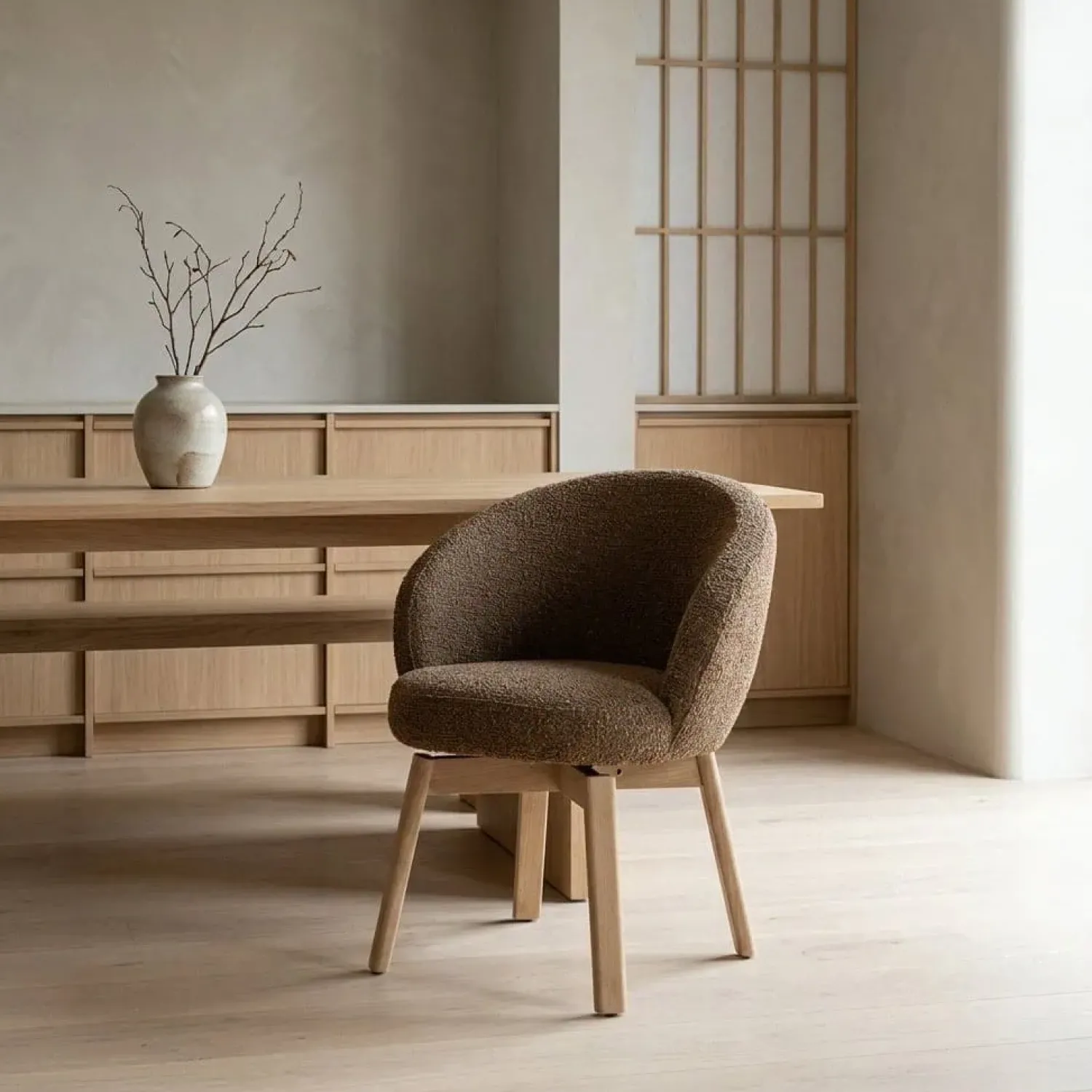 Eleonora Eetkamerstoelen|Livia Eetkamerstoel Bruin stof