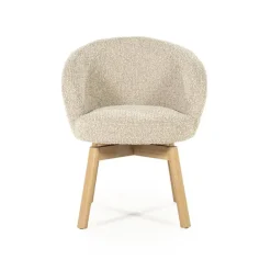 Eleonora Eetkamerstoelen|Livia Eetkamerstoel Taupe stof