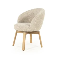 Eleonora Eetkamerstoelen|Livia Eetkamerstoel Taupe stof