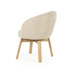 Eleonora Eetkamerstoelen|Livia Eetkamerstoel Taupe stof