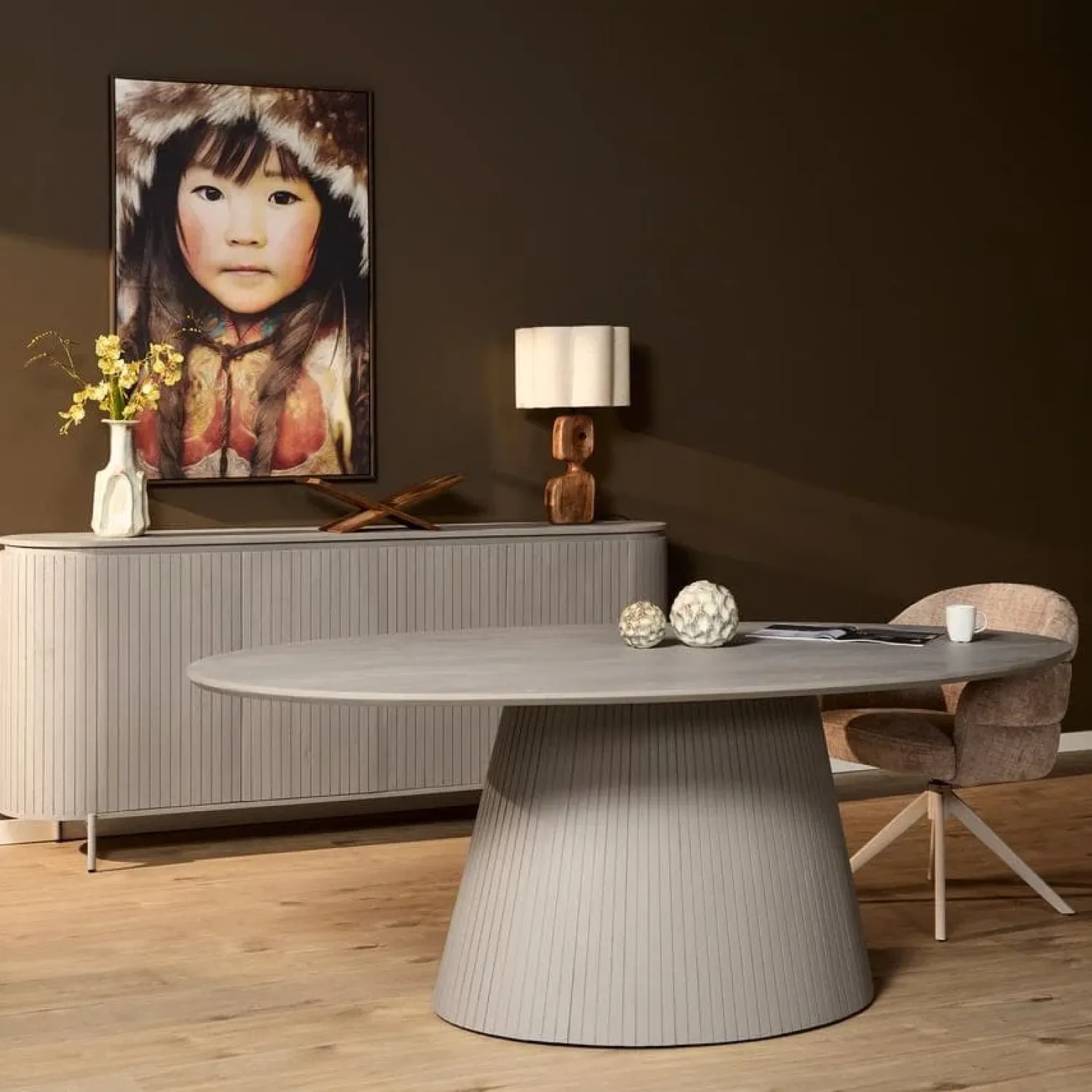 Furndea Eettafels|Livia Eettafel Ovaal Taupe 210cm