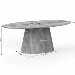 Furndea Eettafels|Livia Eettafel Ovaal Taupe 210cm