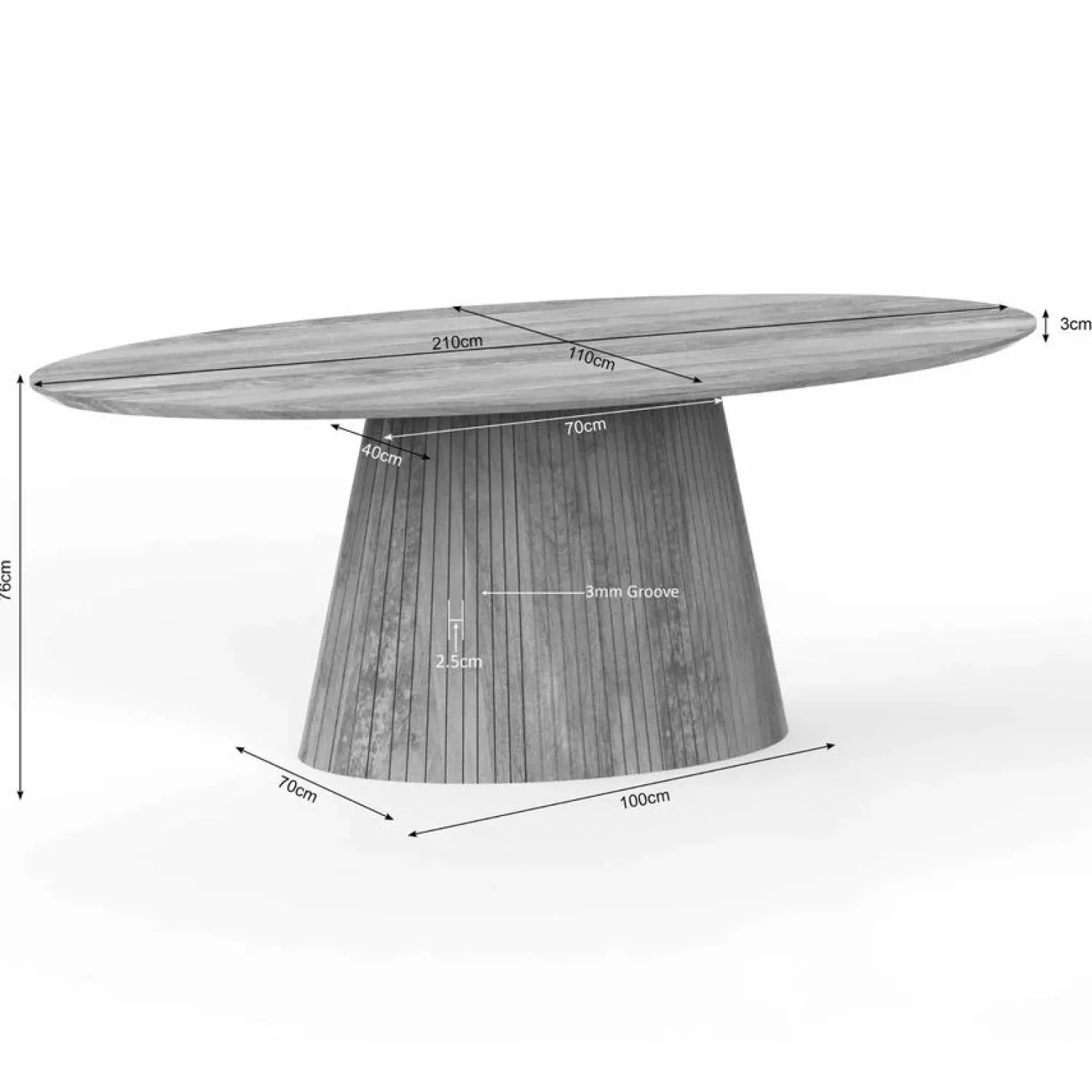 Furndea Eettafels|Livia Eettafel Ovaal Taupe 210cm