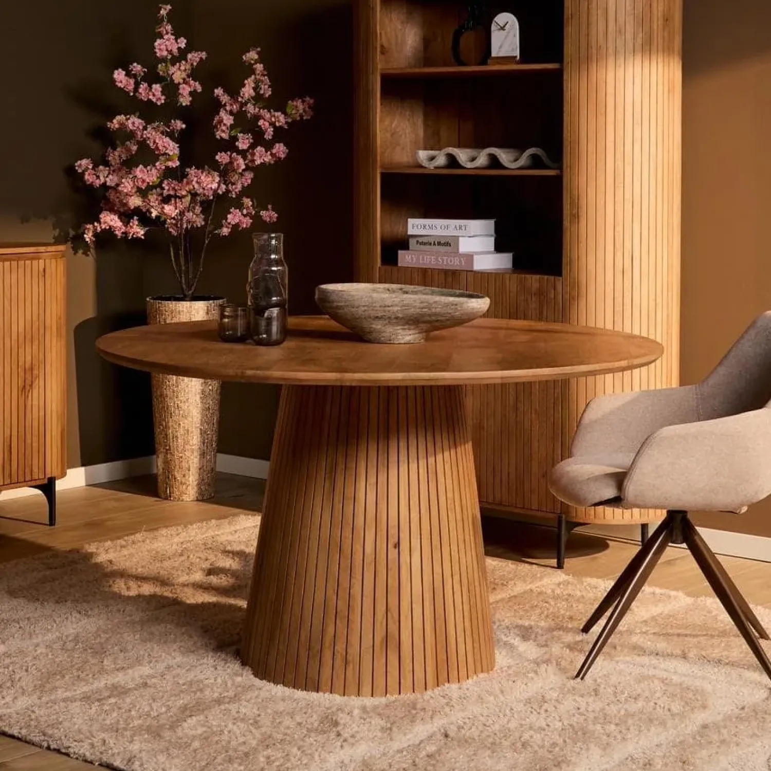 Furndea Eettafels|Livia Eettafel Rond Naturel 130cm