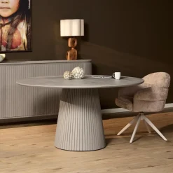 Furndea Eettafels|Livia Eettafel Rond Taupe 130cm