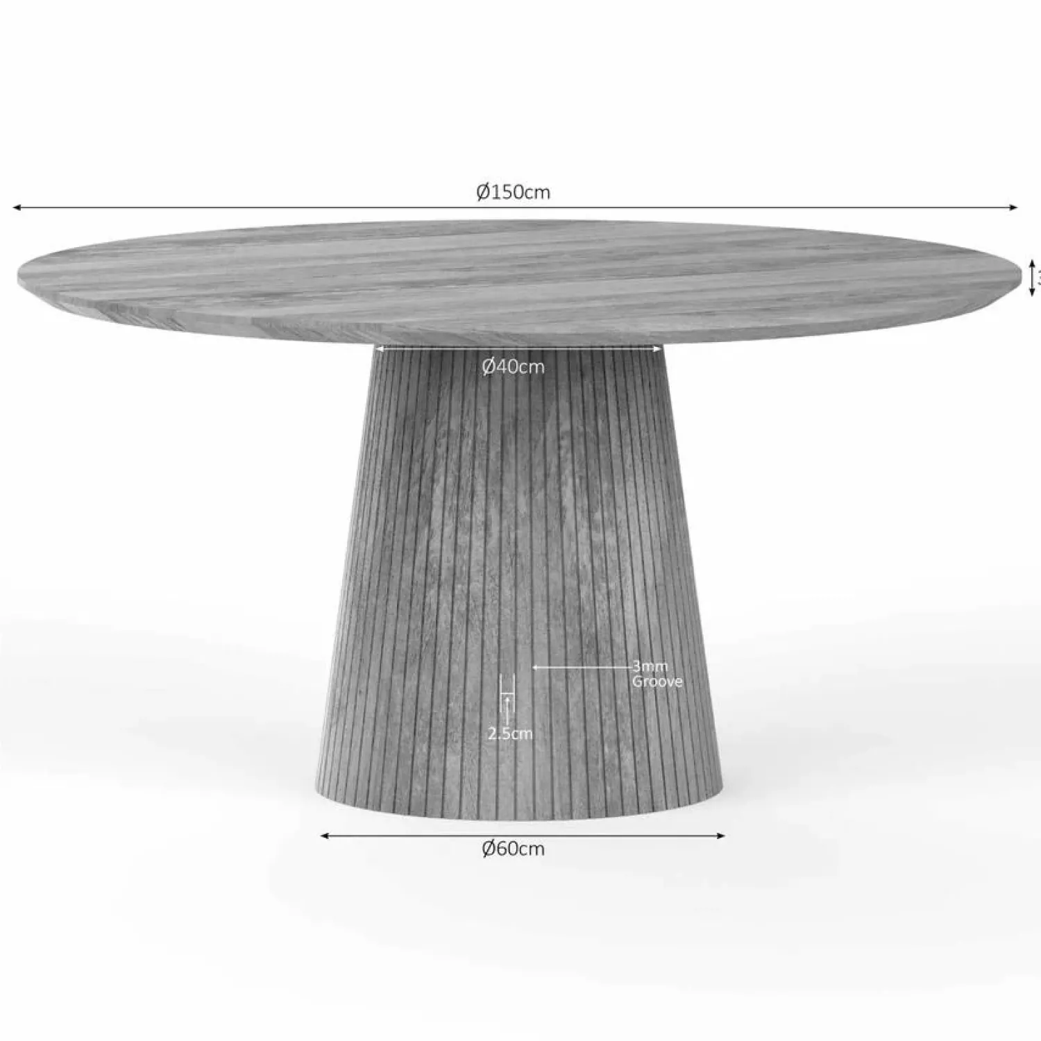 Furndea Eettafels|Livia Eettafel Rond Taupe 150cm