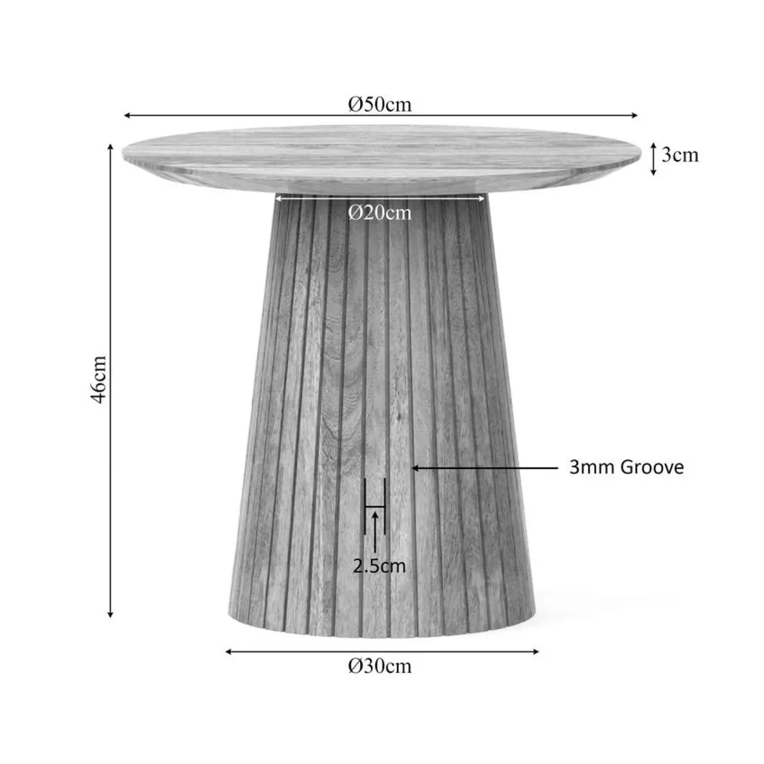 Furndea Salontafels|Livia Salontafel Rond Naturel 50cm
