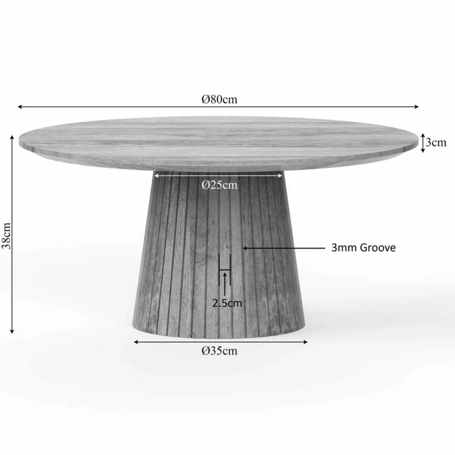 Furndea Salontafels|Livia Salontafel Rond Taupe 80cm