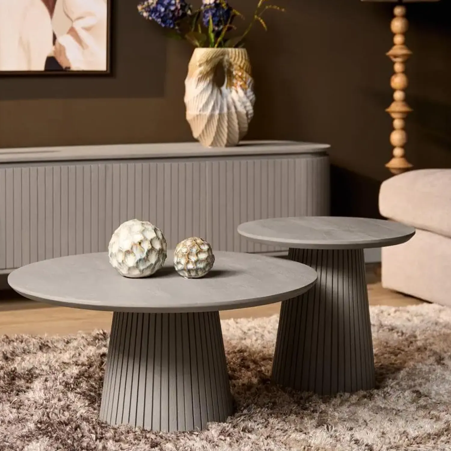 Furndea Salontafels|Livia Salontafel Rond Taupe 80cm