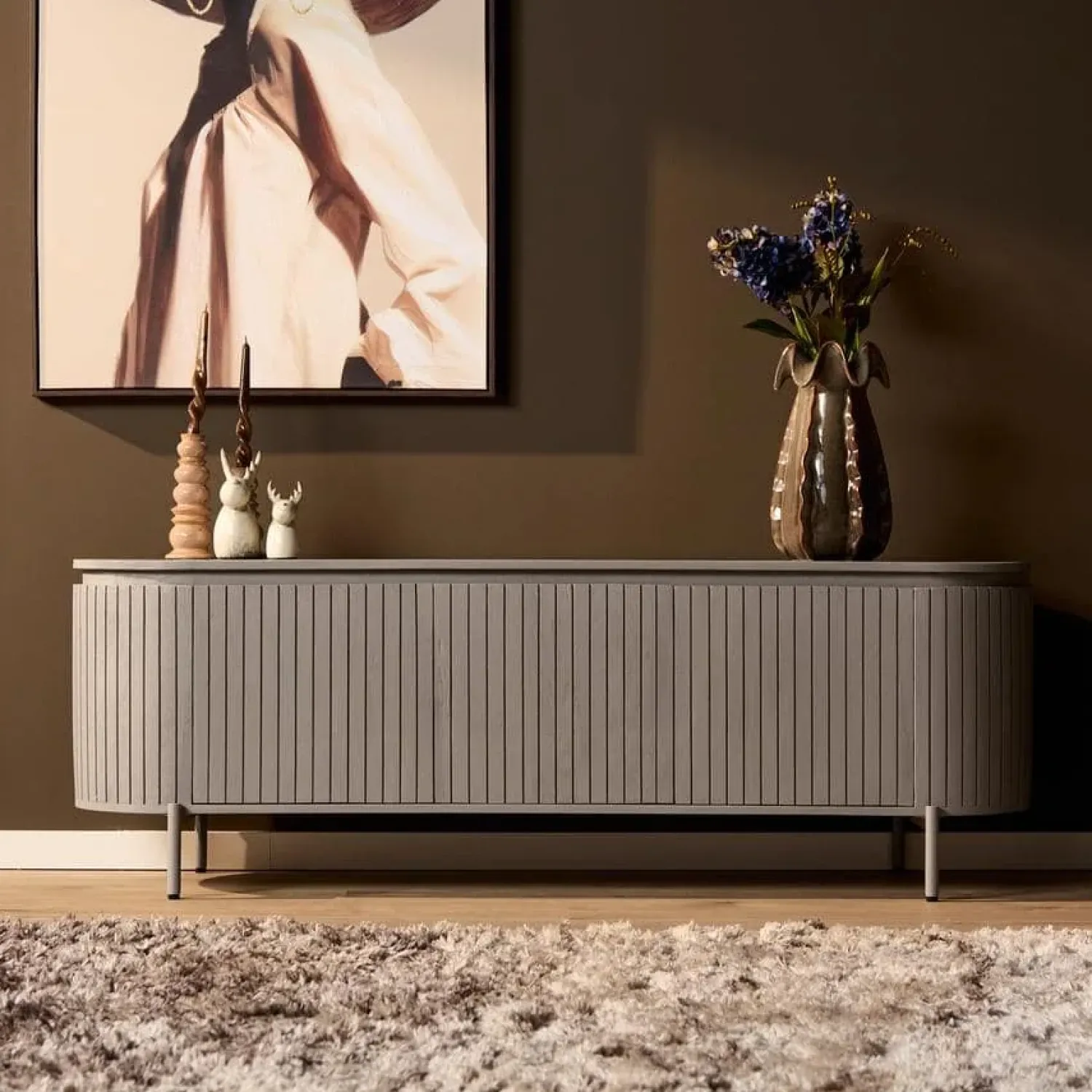 Furndea Industriele Kasten|Tv Meubels|Livia Tv meubel Taupe 165cm