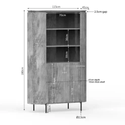 Furndea Wandkasten|Industriele Kasten|Livia Wandkast Naturel 115cm