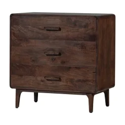 WOOOD Ladenkasten|Industriele Kasten|Liya Ladekast mangohout donkerbruin 90cm