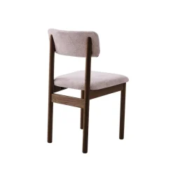 LykkeHome Eetkamerstoelen|Lize Eetkamerstoel zand met espresso poot