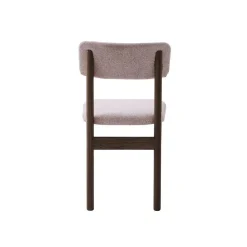 LykkeHome Eetkamerstoelen|Lize Eetkamerstoel zand met espresso poot