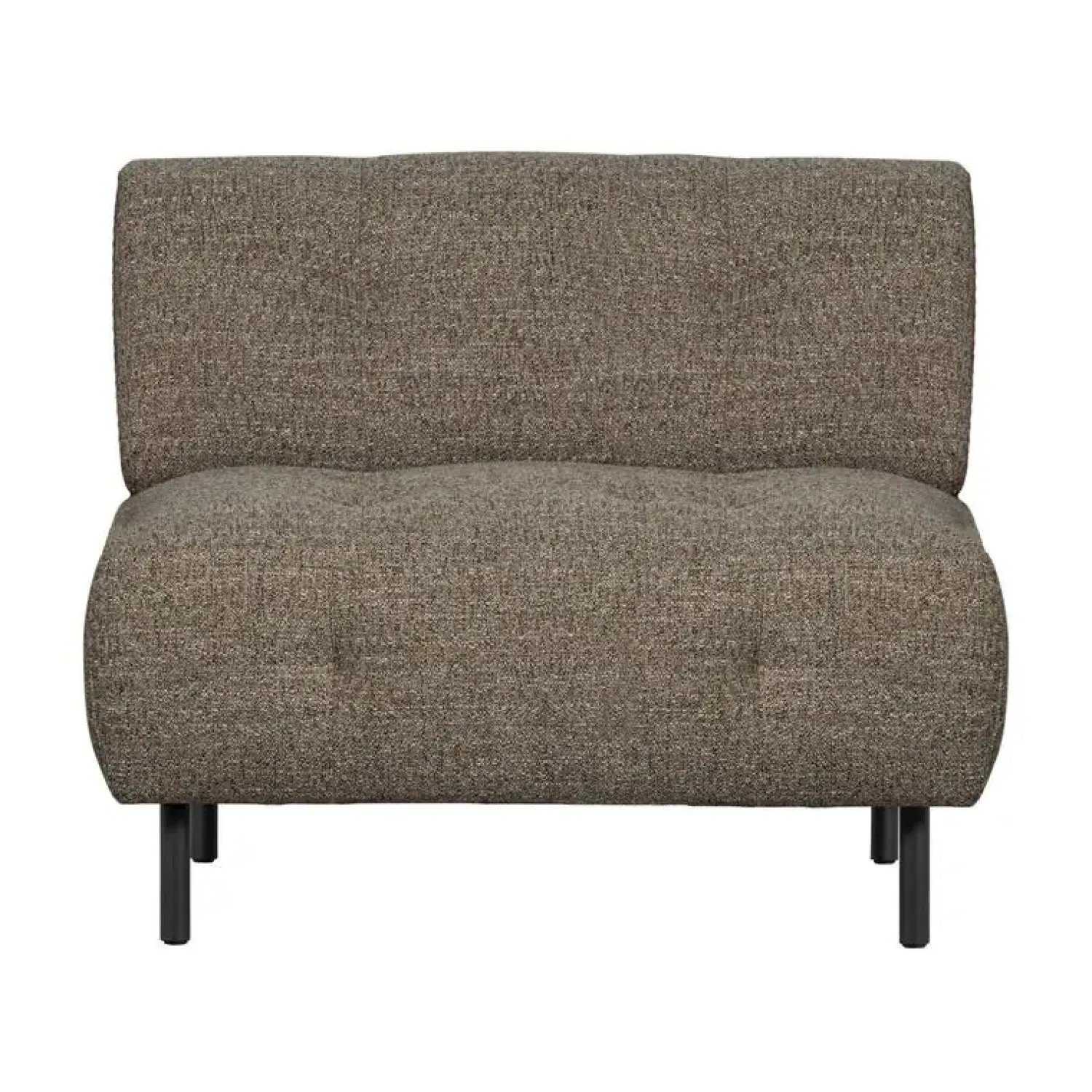 WOOOD Fauteuils|Lloyd Fauteuil grof geweven donkerbruin melange