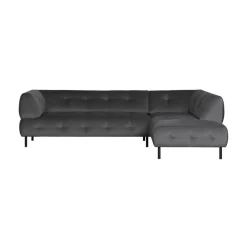 WOOOD Hoekbanken|Lloyd Hoekbank rechts velvet cast iron