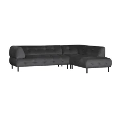 WOOOD Hoekbanken|Lloyd Hoekbank rechts velvet cast iron