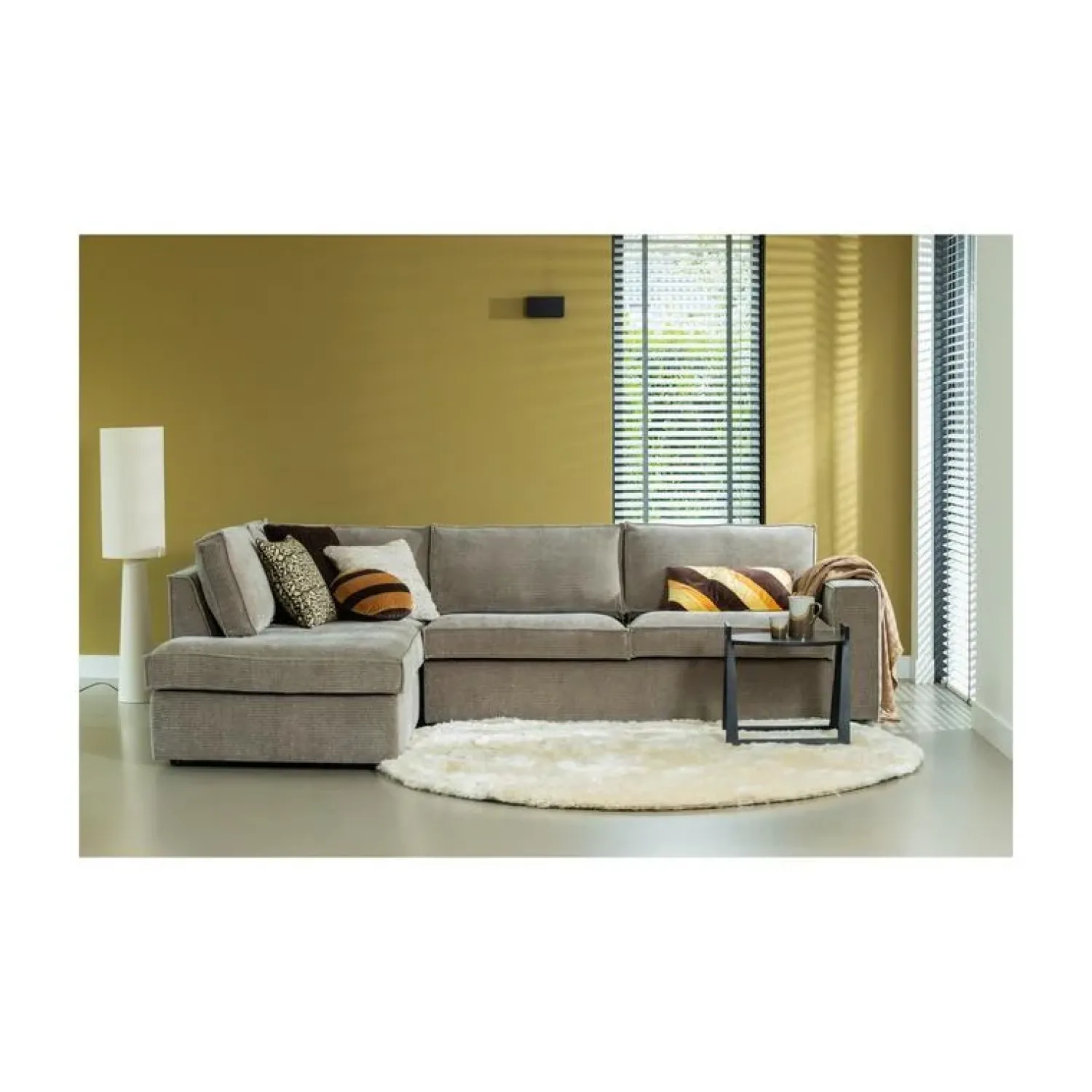 WOOOD Vloerlampen|Loft 2-lichts Vloerlamp metaal/bouclé naturel
