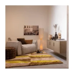 WOOOD Vloerlampen|Loft 2-lichts Vloerlamp metaal/bouclé naturel met stippen