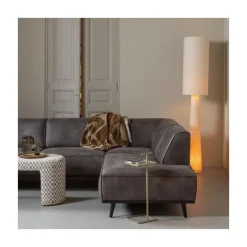 WOOOD Vloerlampen|Loft 2-lichts Vloerlamp XL metaal/bouclé naturel