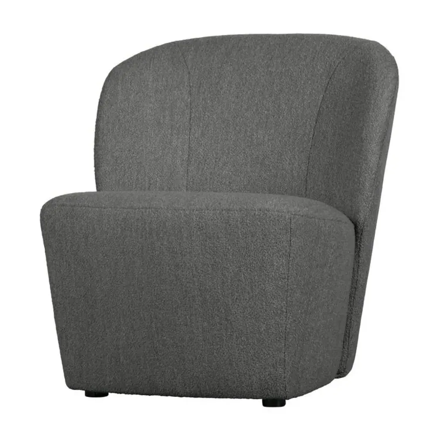 vtwonen Fauteuils|Lofty Fauteuil bouclé staalgrijs