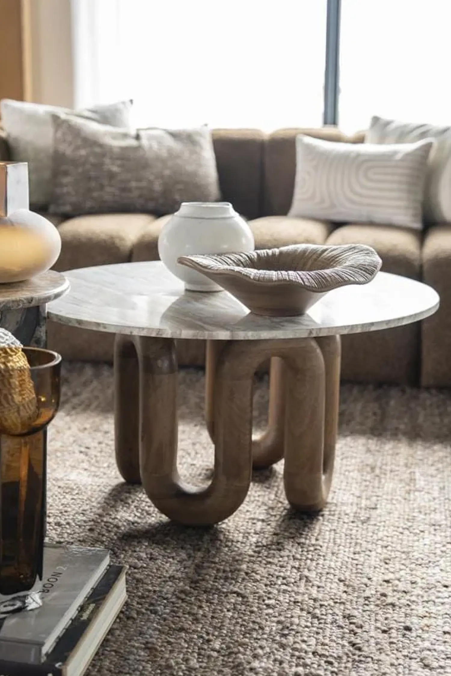 By Boo Salontafels|LoopStone Salontafel rond Naturel 80cm