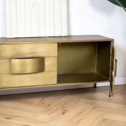 PTMD Industriele Kasten|Tv Meubels|Loua tv meubel goud 170cm