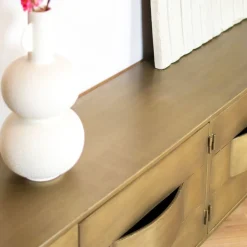 PTMD Industriele Kasten|Tv Meubels|Loua tv meubel goud 170cm