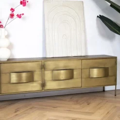 PTMD Industriele Kasten|Tv Meubels|Loua tv meubel goud 170cm